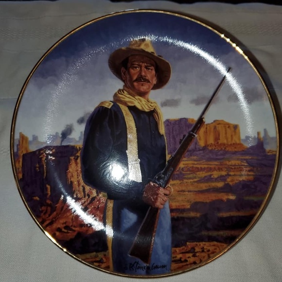 Franklin Mint collector plate featuring John Wayne - Picture 1 of 6
